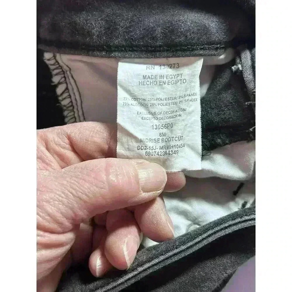 Lee Riders Black Mid Rise Boot Cut Jeans Sparkling Back Pockets 6M - Picture 7 of 8